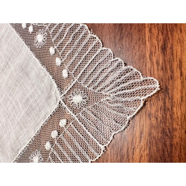 Mid 20th Century Vintage Lace Handkerchiefs -A Pair For Sale - Image 6 of 10