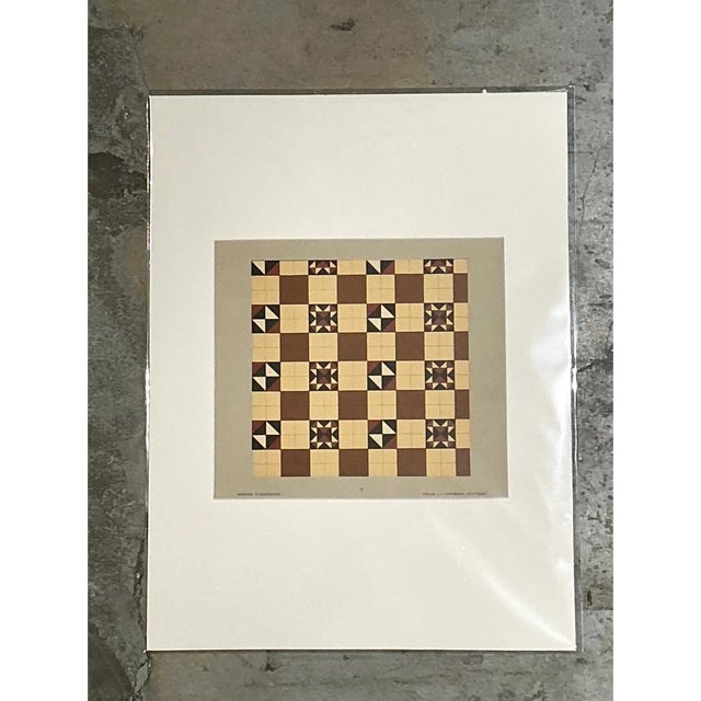 Vintage Geometric Tile Pattern Serigraph For Sale - Image 12 of 12
