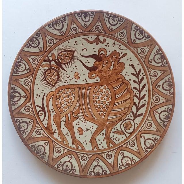 Wall Ceramic Plate in Gothic Style from Paterna Maiolica d'Art, 1970s For Sale - Image 3 of 3