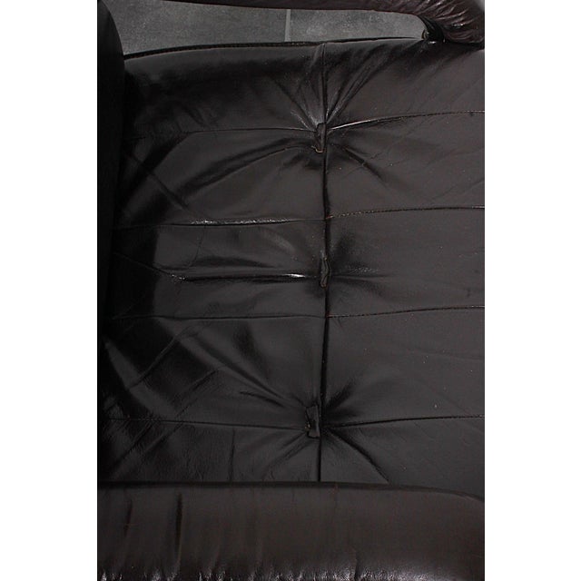 Set of Lounge Chair and Ottoman in Dark Brown Leather, from Unico 1970s, Set of 2 For Sale - Image 16 of 18