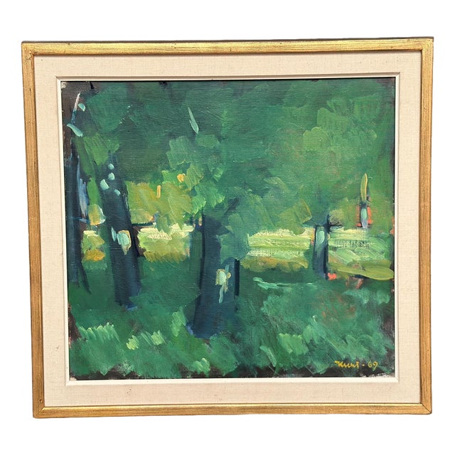 Kurt Rubank, Forest Grove, 1969, Oil Painting on Canvas, Framed For Sale