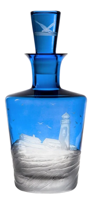 ARTEL Golden Age of Yachting Collection Lighthouse Barware Decanter in Blue