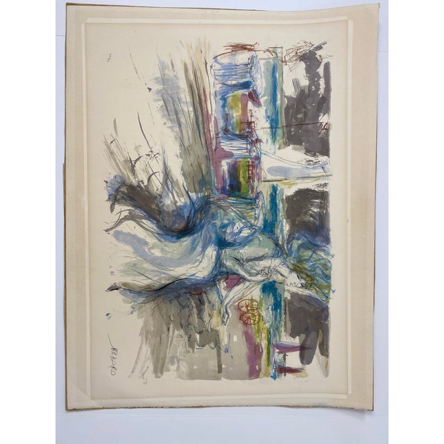 Printmaking Materials Jacques Pecnard Signed Limited Edition Modern Lithograph, Seated Figure by the Sea, 77/80 For Sale - Image 7 of 8