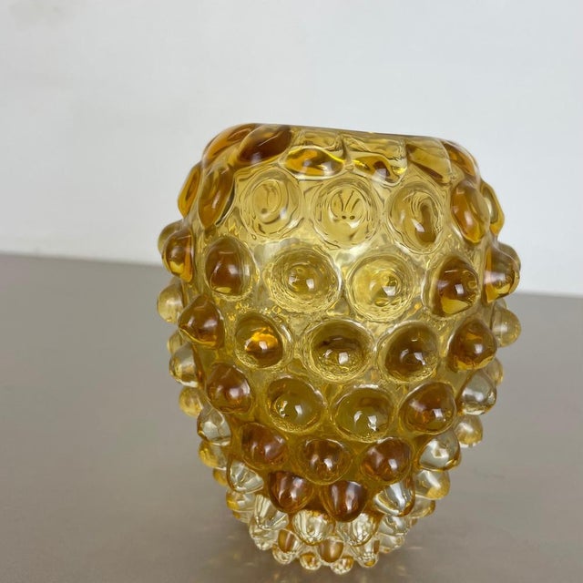 Yellow Murano Lenti Glass Vase Element attributed to Ercole Barovier and Toso, Italy, 1960s For Sale - Image 9 of 18