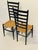 Italian Mid 20 Th C Pair Italian Chiavari Paolo Bufa Style Chairs High Back Ladder Ebonized Rush For Sale - Image 3 of 6