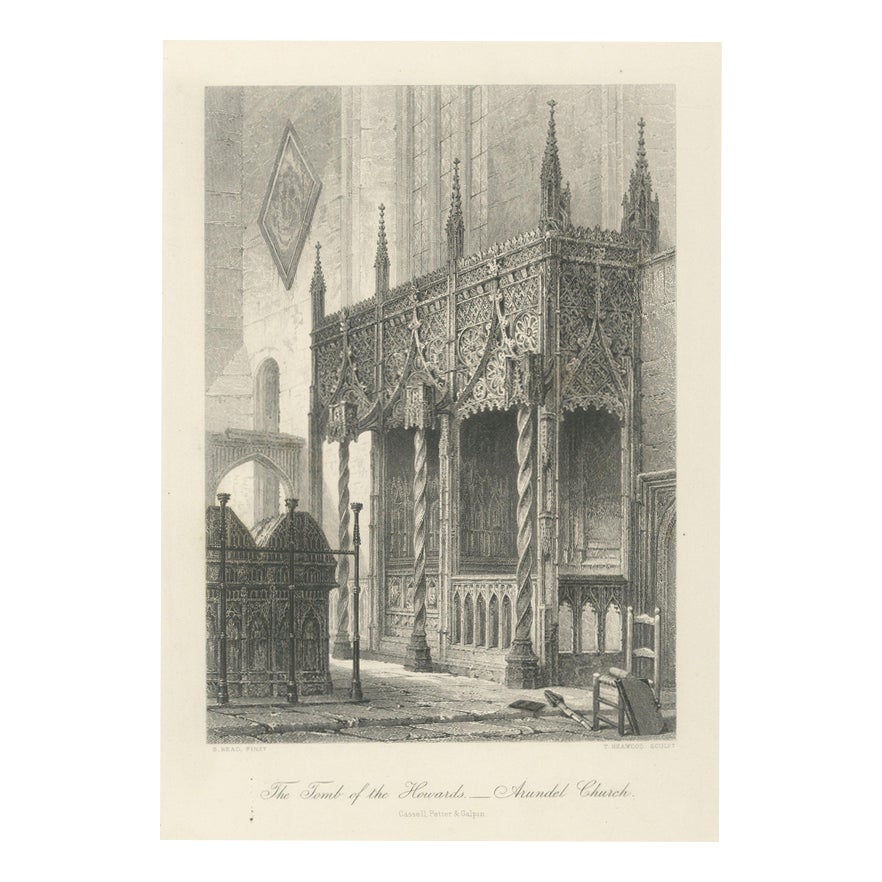 After S. Read, Tomb of the Howards, Arundel, 1876, Engraving | Chairish