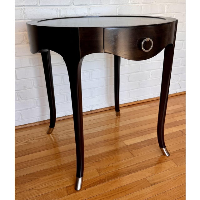 Contemporary Walnut Barry Accent Table From the Madeline Stuart Collection For Sale - Image 3 of 14