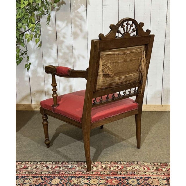 Set of Breton Armchair and Ottoman, 1930s For Sale - Image 5 of 16