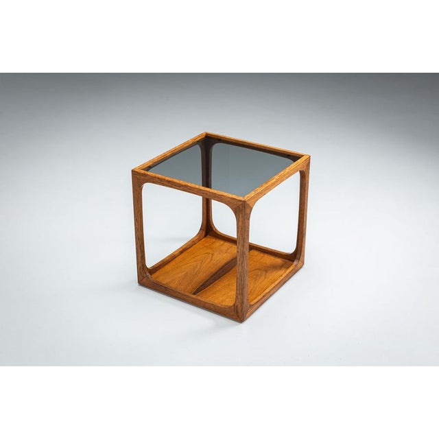 Side Table in Rosewood with Smoked Glass Top by Jacob Brink, 1960s For Sale - Image 13 of 13