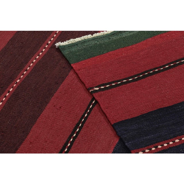 Red Vintage Bakhtiari Persian Kilim, Red and Black Geometric Stripes - Rug & Kilim For Sale - Image 8 of 8