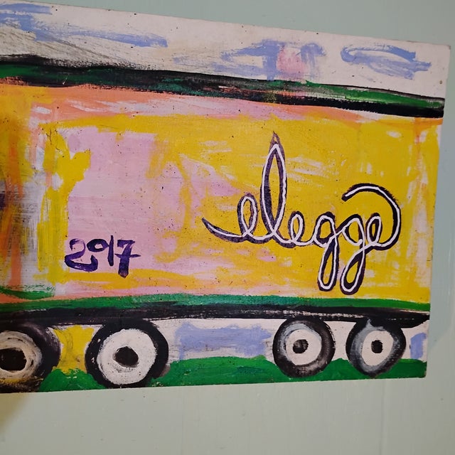 "Truckin" Folk Art Painting by Eric Legge For Sale - Image 4 of 6