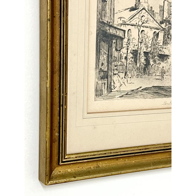 Vintage Original Etching by George Oberteuffer (1878 - 1940). Signed, Reframed For Sale In Atlanta - Image 6 of 12