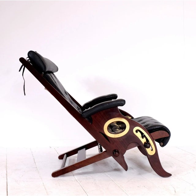 Vintage American Mahogany and Leather Armchair For Sale - Image 9 of 11