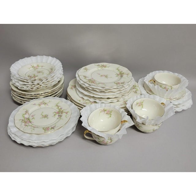 Mid 20th Century Traditional Theodore Haviland “Rosalinde” Dinnerware Set - 42 Piece For Sale - Image 9 of 9