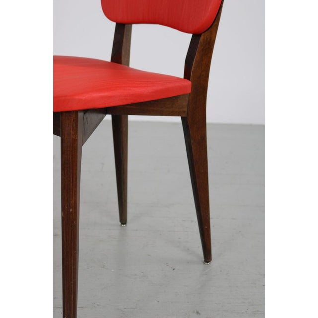 Kitchen Chair with Red Synthetic Leather Cover, 1960s For Sale - Image 18 of 18