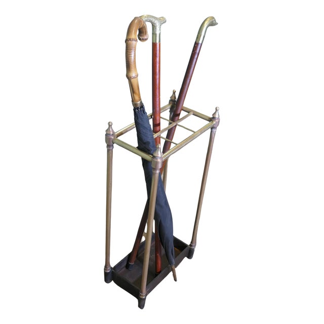 Brass and Cast Iron Umbrella Stand, 1900 For Sale
