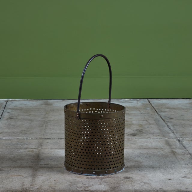 Brass Perforated Brass Pail For Sale - Image 8 of 11