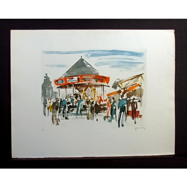 Vintage Aquatint Etching by Roger Hebbelinck Hand signed, titled and numbered by the artist in pencil Stamps on verso...