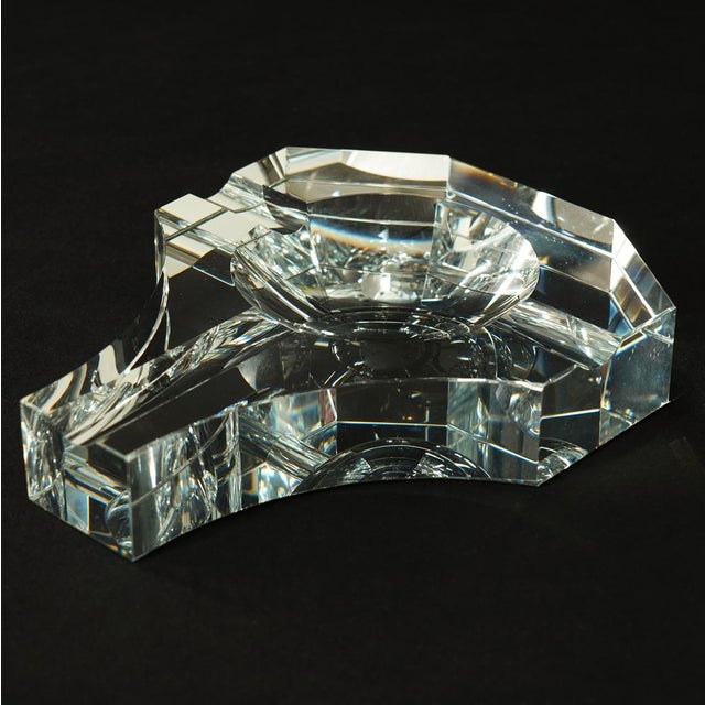 Crystal Ashtray with Mirror Base, 1960s For Sale - Image 9 of 15