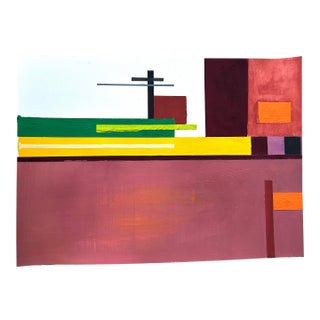 An Original Abstract Painting on Paper, Gouache, by Erik Sulander. For Sale