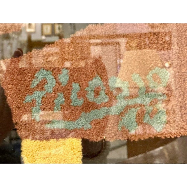 Framed Carpet, Picasso's 'Guitar, Glass, and Fruit Dish' Rug, Decorative Art For Sale - Image 10 of 13