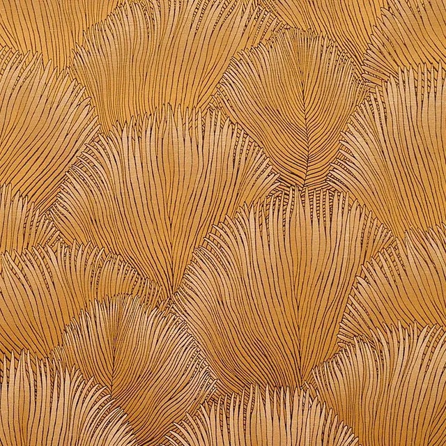 Schumacher Schumacher Fondale Fabric in Gold For Sale - Image 4 of 4