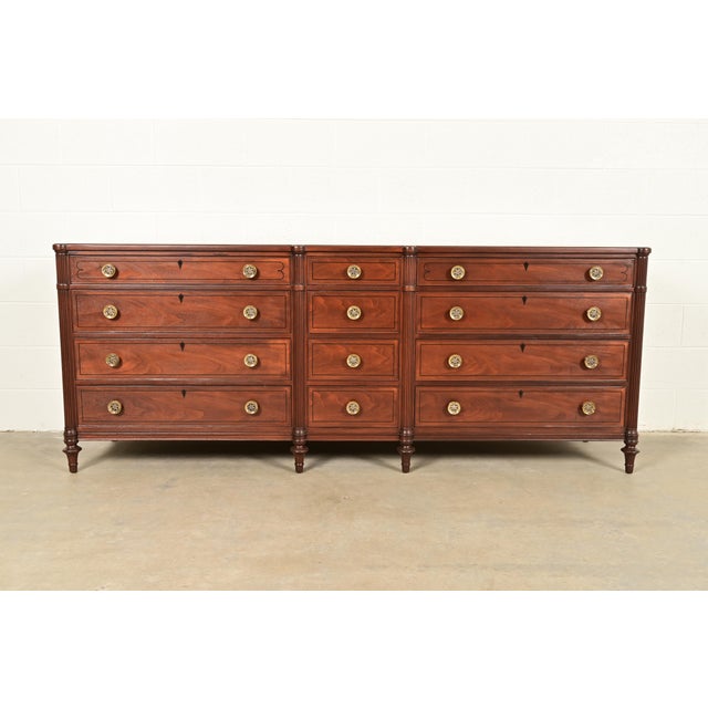 Kittinger French Regency Louis XVI Carved Mahogany Twelve-Drawer Dresser or Credenza, Newly Refinished For Sale - Image 13 of 13