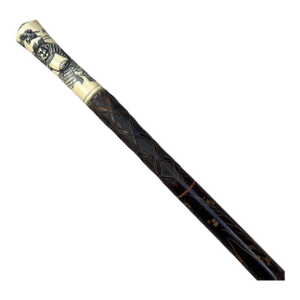 Antique Victorian Vintage Bovine Whale Bone Malacca Wooden Walking Stick Cane
