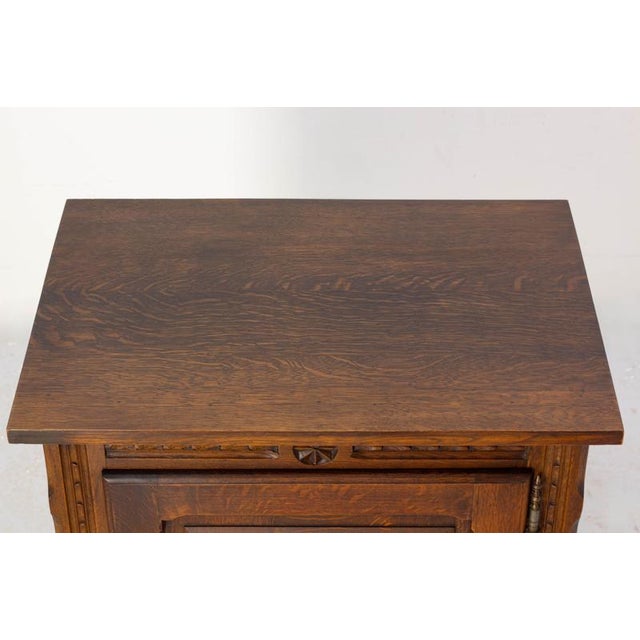 Small Vintage French Buffet in Carved Oak, 1960 For Sale - Image 6 of 12