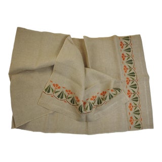 Early 20th Century Arts and Crafts Linen Table Runner For Sale