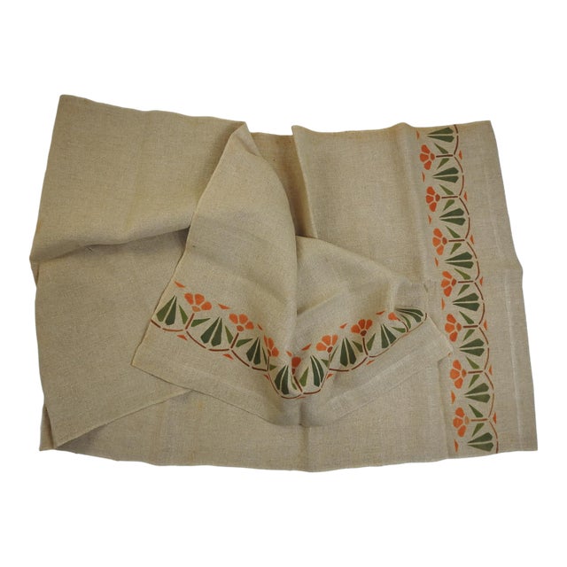 Early 20th Century Arts and Crafts Linen Table Runner For Sale