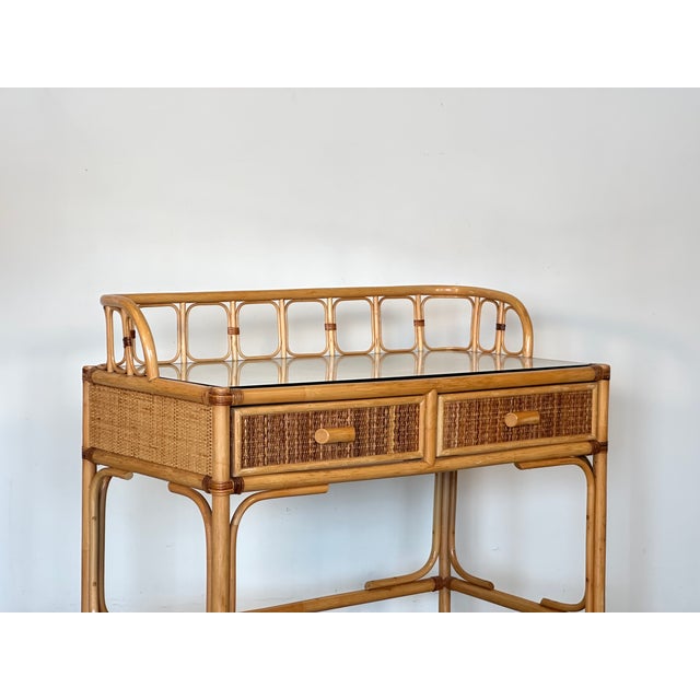 Vintage Bamboo Desk, 1970s For Sale - Image 6 of 12