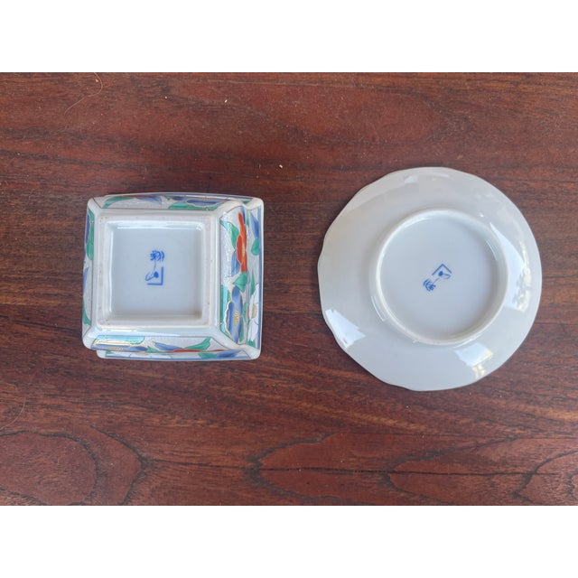 Vintage Shozan Kiln Kutani Bowls & Plates - Set of 4 For Sale In Santa Fe - Image 6 of 7