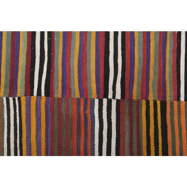 1960s Oversize Bohemian Striped Wool Kilim Rug 9'6'' X 12'4'' For Sale - Image 11 of 12