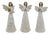 Beige Floral Etched Angel Figurine (Set of 3) For Sale