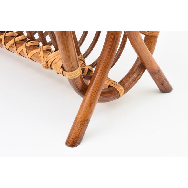 Vintage 1960's Bamboo Magazine Stand/Rack For Sale - Image 9 of 12