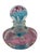 Vintage Joe St. Clair Controlled Bubble Ice Pink Blue Trumpet Flowers 4 1/4” Perfume Bottle Paperweight For Sale - Image 12 of 12