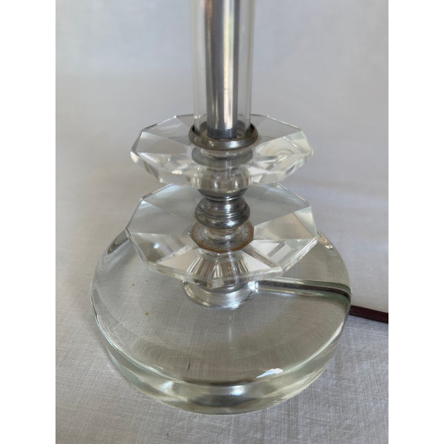 Glass 1930s Art Deco Faceted Glass Boudoir Lamps - a Pair For Sale - Image 7 of 8