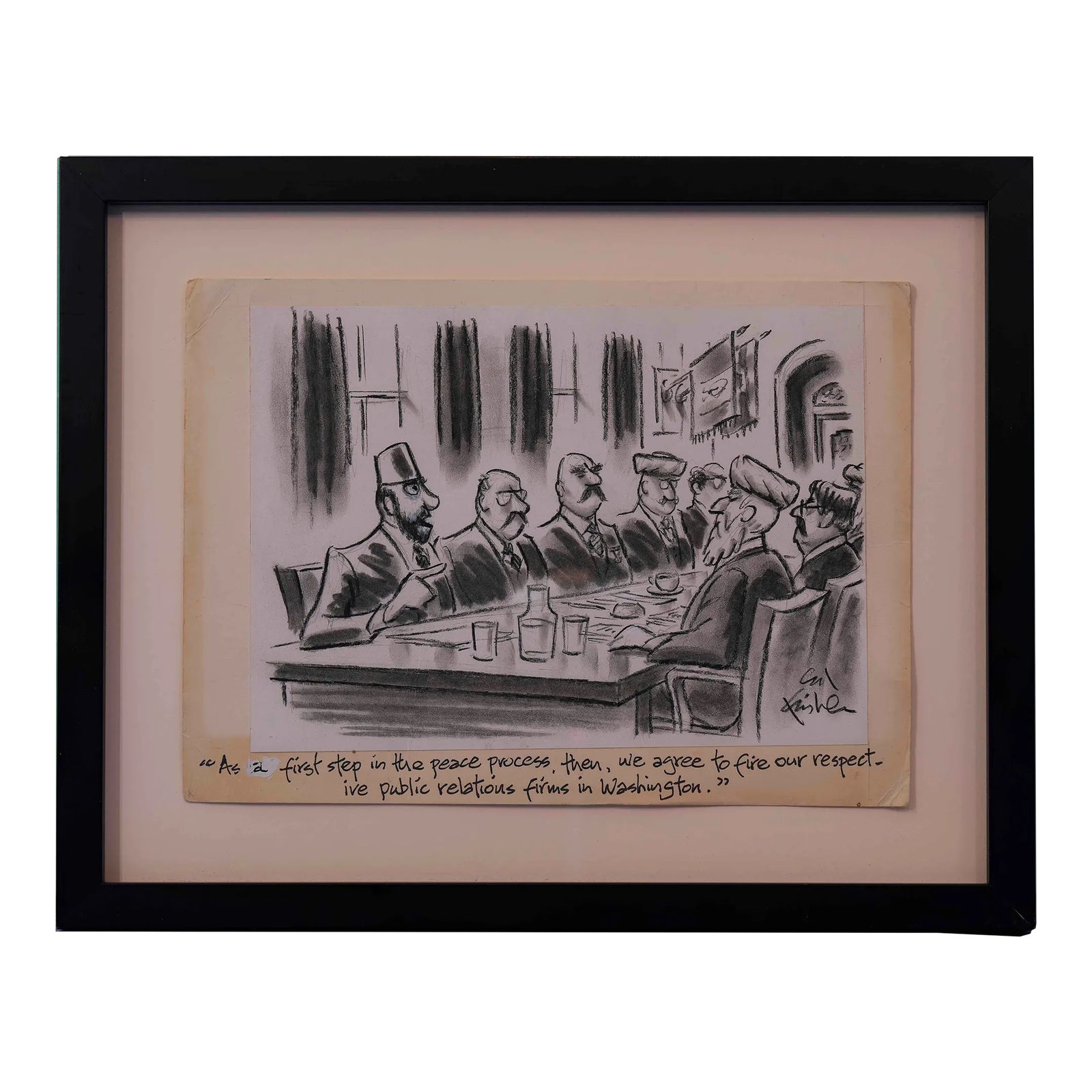 Ed Fisher (1926-2013) Original Cartoon Drawing From 