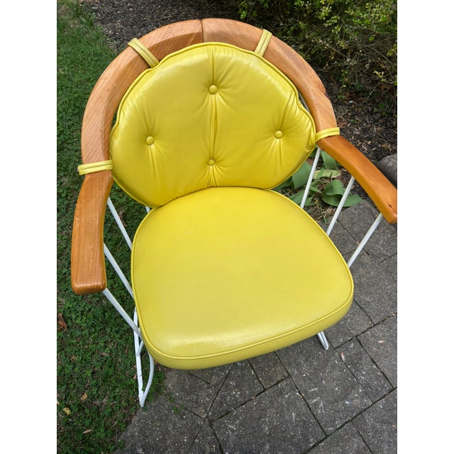 1960s Max Stout Sculptural Wrought Iron Patio Dining Set – Round Table + 4 Hoop Chairs, Atomic Modern For Sale - Image 4 of 14