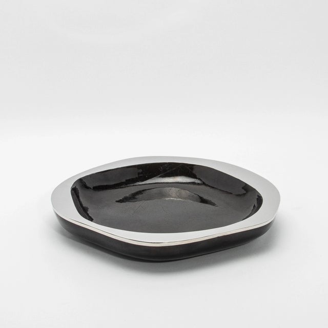 2020s Bowl in Black Shell With Stainless Steel Details by R&y Augousti For Sale - Image 5 of 12