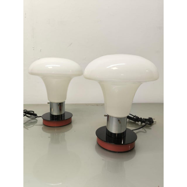 Space Age White Glass Table Lamp, 1970s For Sale - Image 9 of 12
