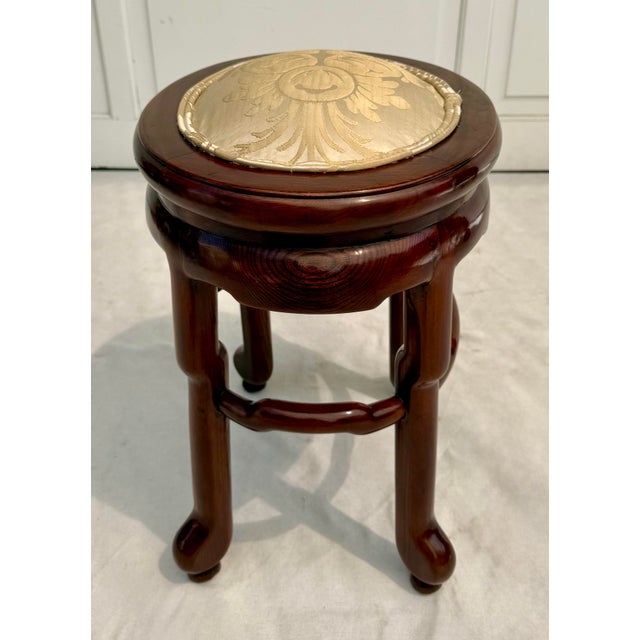 19th C. Jiansu China Lacquered Elmwood Oval Stool For Sale - Image 11 of 12