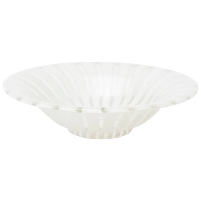 Vintage Murano Veninil Glass Bowl With White Pinwheel Design, 1960's For Sale - Image 11 of 11