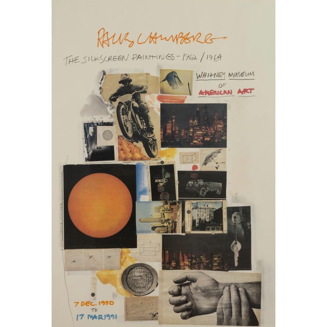 American Robert Rauschenberg Whitney Museum Exhibition 1990-1991 Lithographic Poster For Sale - Image 3 of 3