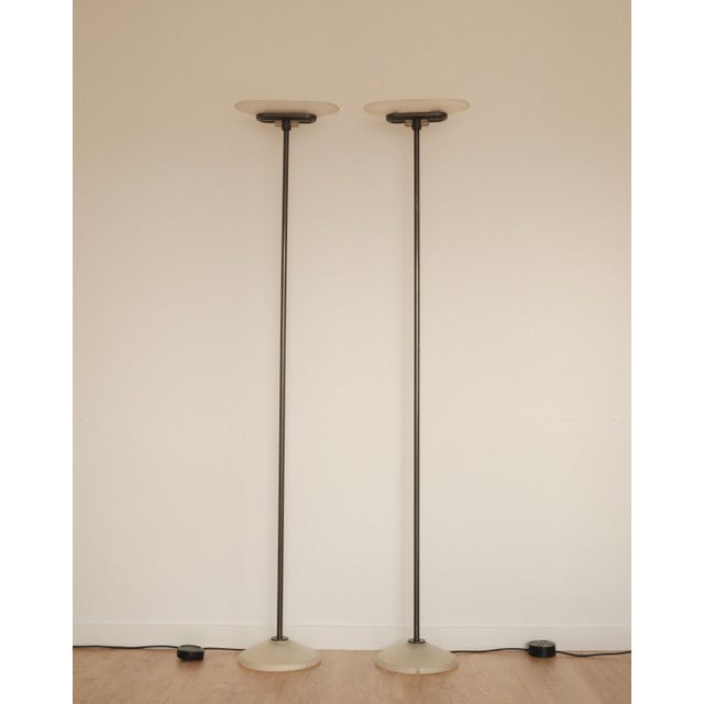 Jill Floor Lamps by Perry A. King, Santiago Miranda & Gianluigi Arnaldi for Arteluce, 1980s, Set of 2 For Sale - Image 6 of 6