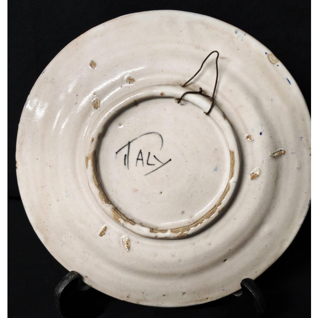 Antique Vietri Maiolica Decorative Plate from Avallone Ceramica Vietri, Italy, 1930s For Sale - Image 10 of 13