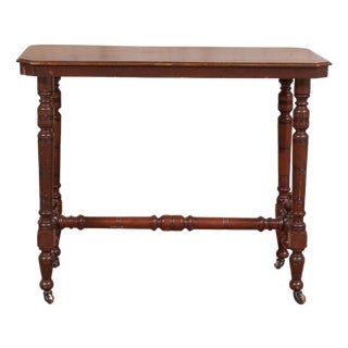 19th Century English Turned Leg Writing Table (Small) For Sale