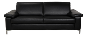 Black Leather MR 2875 Two-Seater Sofa from Musterring