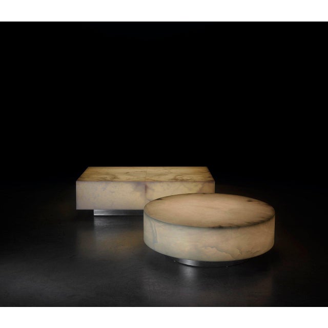 Contemporary Alabaster Illuminated Rectangular Coffee Table by Jacobo Ventura For Sale - Image 3 of 10